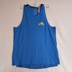NWT Nike Trail Men's Large Dri-Fit Solid Blue Tank Top Shirt FJ5336-435 NEW